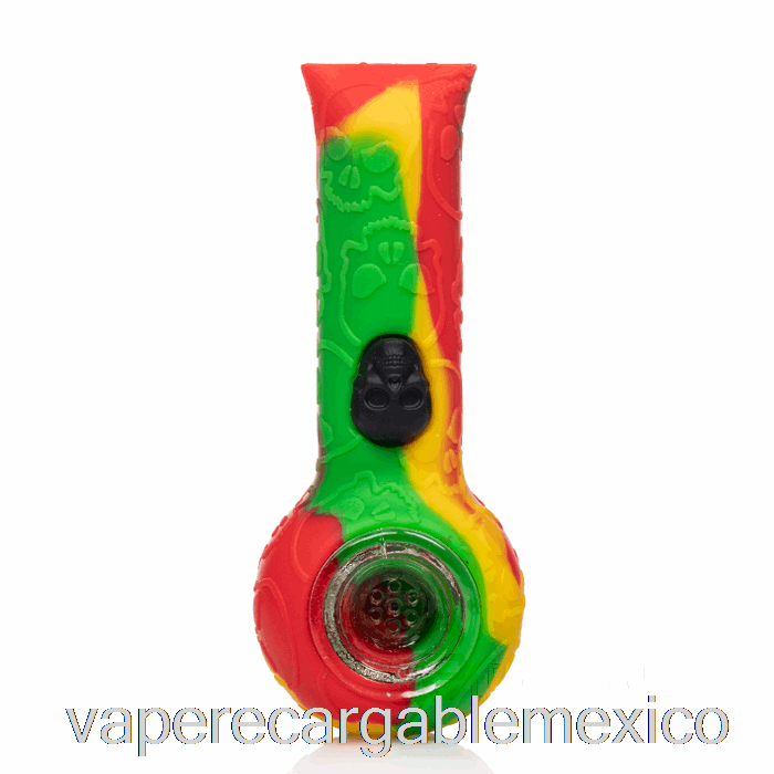 Vape Recargable Stratus Silicona Calavera Mano Pipa Rasta (verde / Rojo / Amarillo)